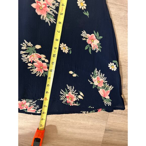 Free People XS Mini Skirt Floral Print Deep Blue  Excellent Condition - Picture 5 of 7
